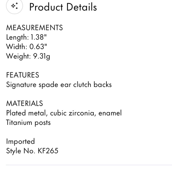 $98 Kate Spade Like Magic Drop Earrings - Picture 4 of 7